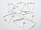 Set of 5, Silver Plated Triangle Charms, 35mm x 27mm, 1 set